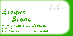 lorant sipos business card